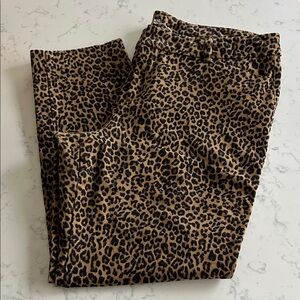 Leopard Print Cropped Pants - Brown/Black